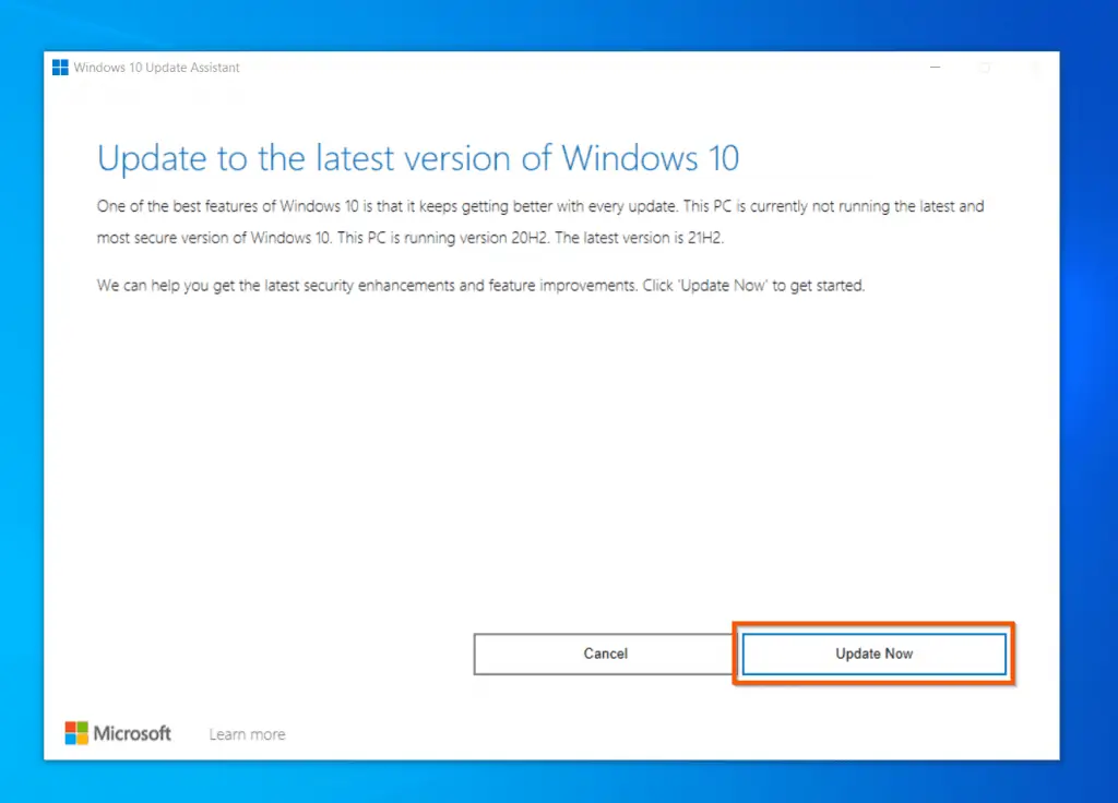 instalar manualmente la actualizacion 21H2 de Windows 10 5