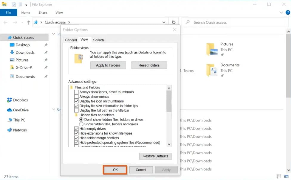 Cómo restablecer el explorador de archivos en Windows 10