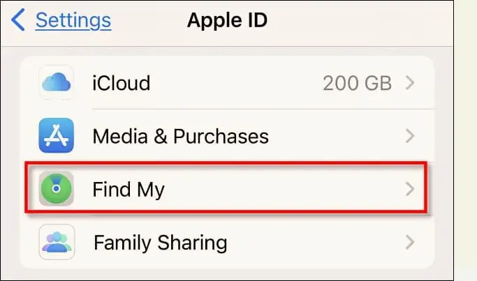 settings iphone