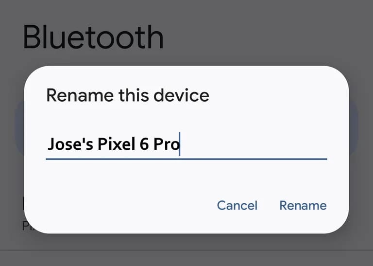 Cambiar nombre a Bluetooth